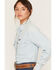 Image #2 - Wrangler Women's Light Wash Long Sleeve Snap Denim Western Shirt, Light Blue, hi-res