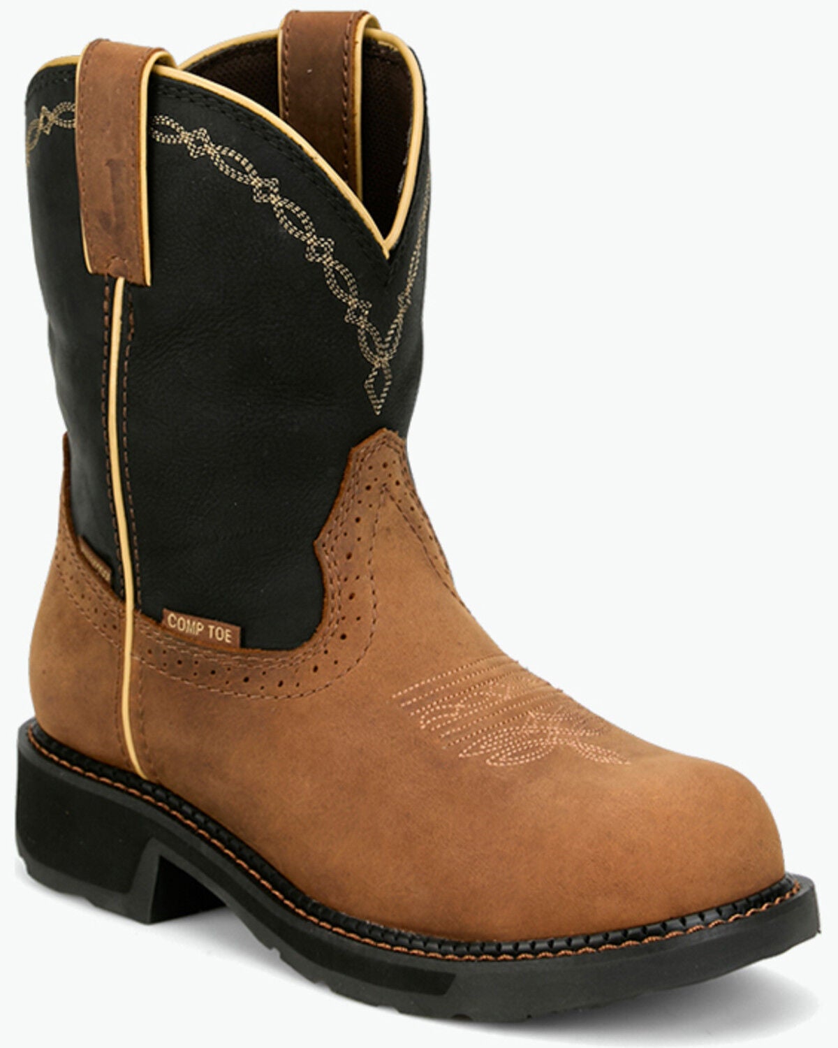 Justin Women's 8" Darby Wellington Work Boots - Nano Composite Toe, Brown, hi-res