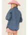 Image #4 - Blue B Women's Medium Wash Western Patchwork Snap Shacket, Medium Wash, hi-res