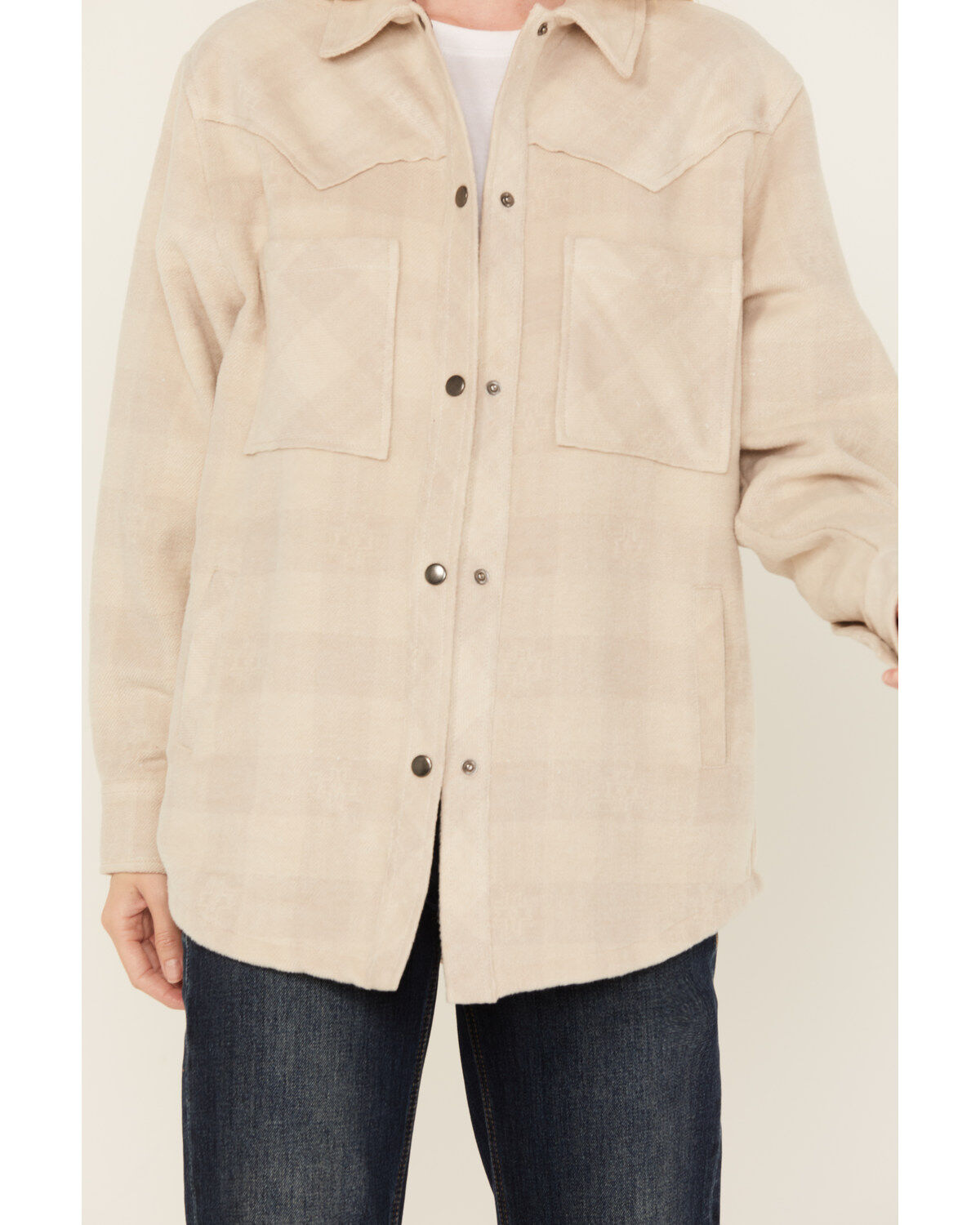 Image #3 - Rock & Roll Denim Women's Western Shacket, Natural, hi-res