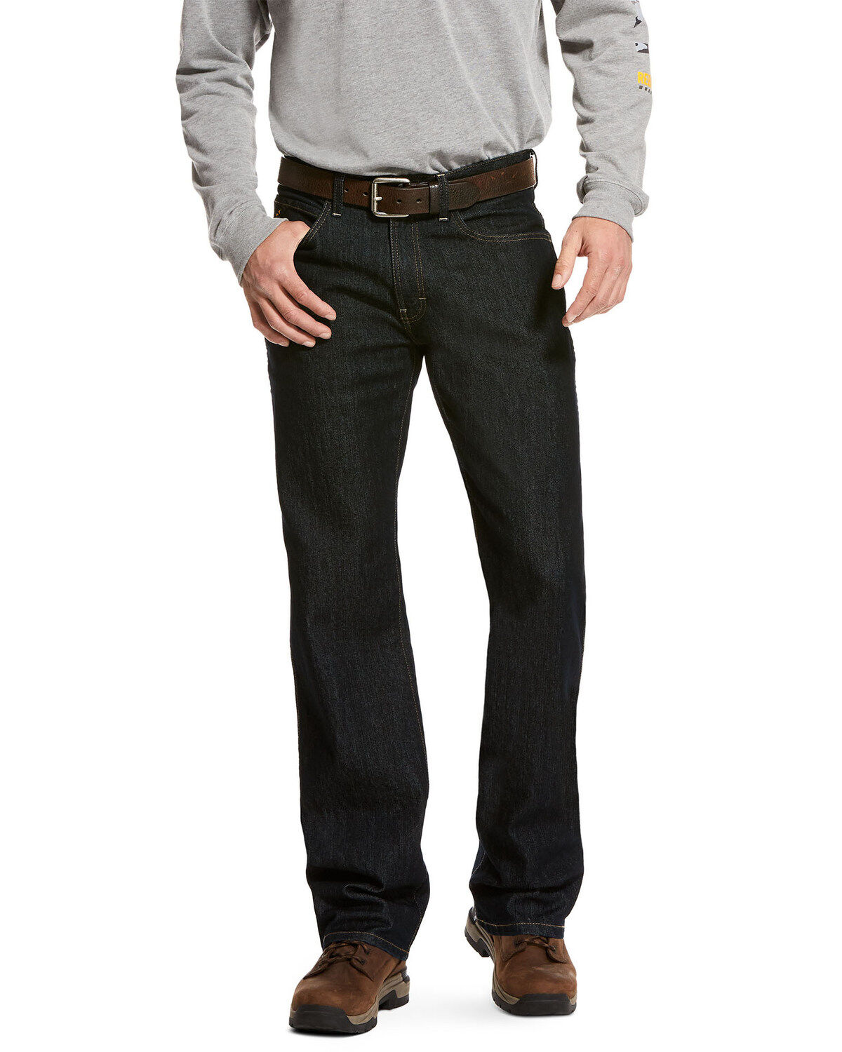 Image #2 - Ariat Men's Rebar M4 Durastretch Dark Wash Low Rise Bootcut Work Jeans, , hi-res
