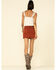 Shyanne Women's Rust Copper Denim Mini Skirt , , hi-res