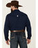 RANK 45 Men's Roughie Performance Long Sleeve Snap Solid Western Shirt , Navy, hi-res