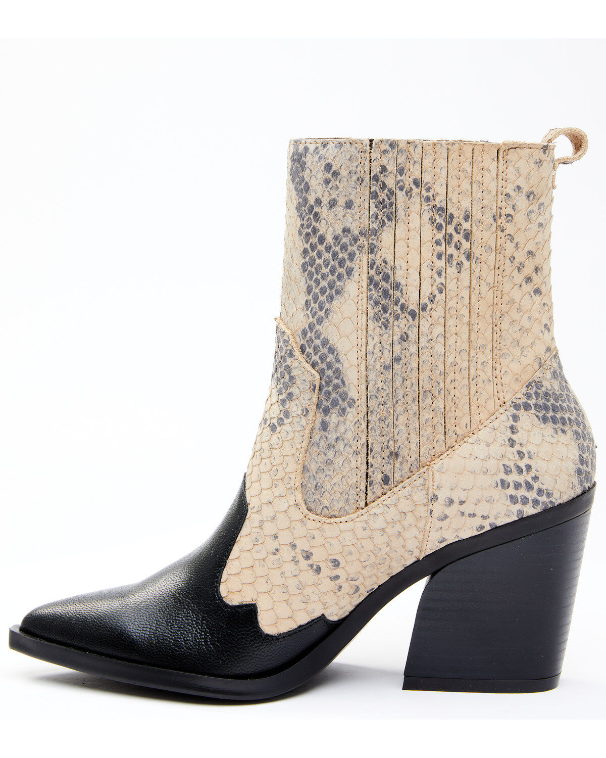 Image #4 - Dan Post Women's Snake Print Fashion Booties - Round Toe, Black, hi-res