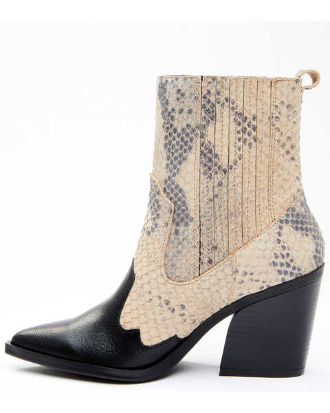 Image #4 - Dan Post Women's Snake Print Fashion Booties - Pointed Toe, Black, hi-res