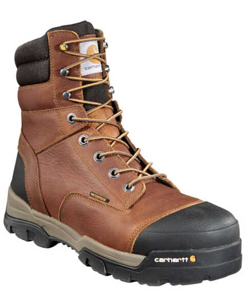 Carhartt Men's 8" Ground Force Waterproof Work Boots - Composite Toe, Brown, hi-res