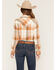 Image #4 - Wrangler Retro Women's Boot Barn Exclusive Plaid Print Long Sleeve Pearl Snap Flannel Shirt, Multi, hi-res