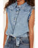 Image #3 - Wrangler Girls' Tie Front Sleeveless Pearl Snap Denim Shirt, Blue, hi-res