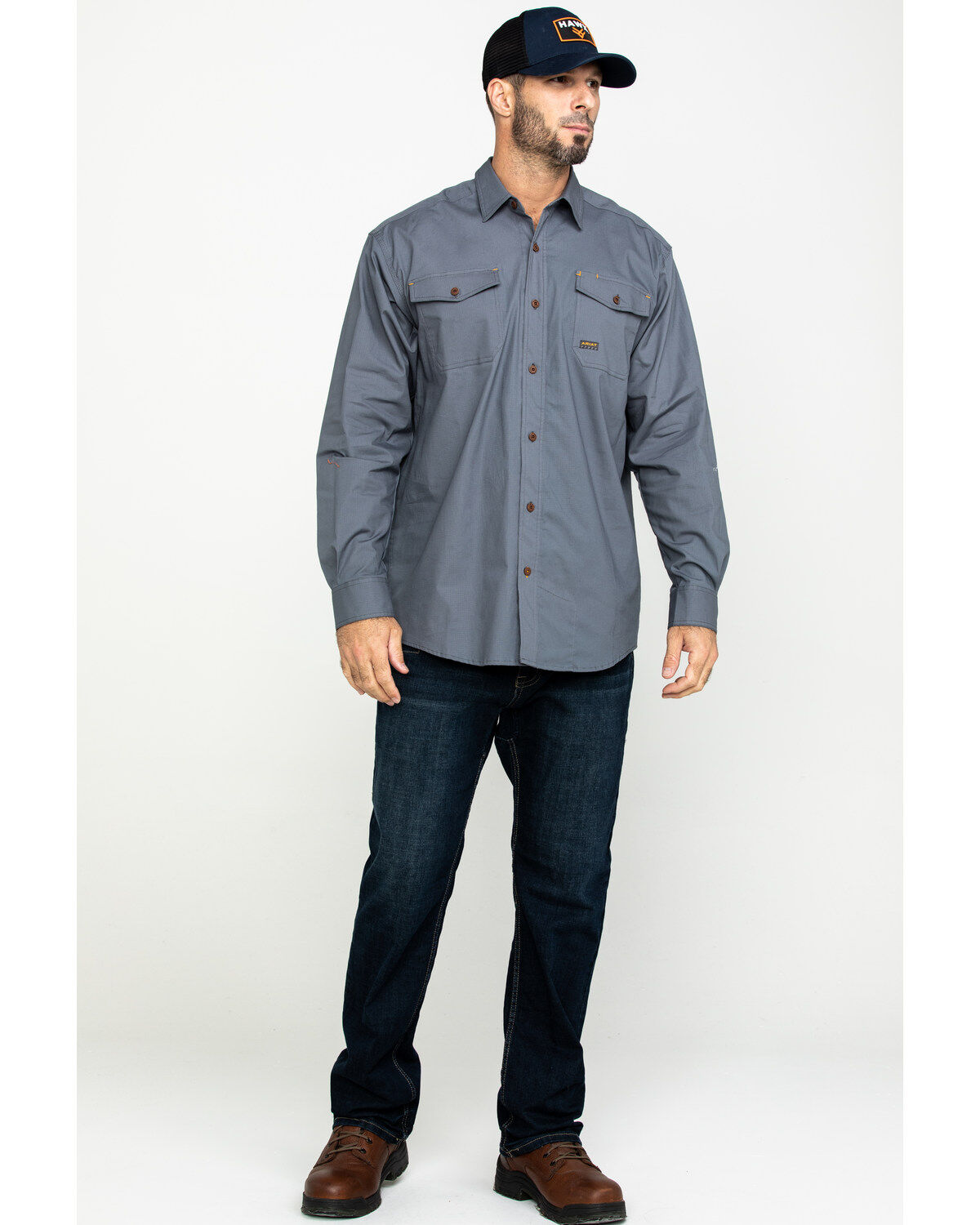 Image #6 - Ariat Men's Steel Rebar Made Tough Durastretch Long Sleeve Work Shirt, , hi-res