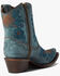 Image #4 - Corral Women's Flower Embroidered Ankle Western Booties - Snip Toe, Blue, hi-res