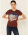Image #1 - Bandit Brand Women's Rust Desert Dreamin Graphic Short Sleeve Tee, Rust Copper, hi-res