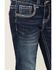 Image #2 - Shyanne Girls' Medium Wash Cowhide Patch Pocket Stretch Bootcut Jeans, Blue, hi-res