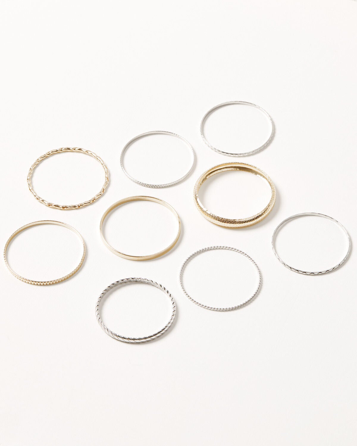 Shyanne Women's Multi Bangle Set - 9 Piece, Multi, hi-res