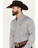 Cinch Men's Striped Long Sleeve Button-Down Western Shirt, Grey, hi-res