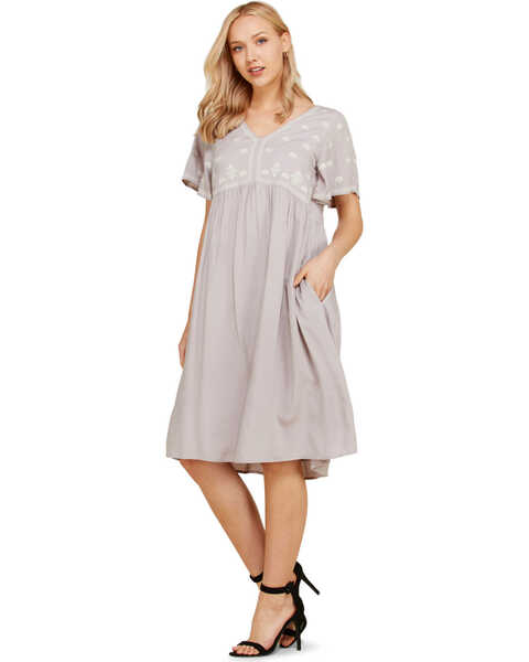 Image #2 - Polagram Women's Embroidered Short Sleeve Dress, , hi-res