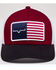 Kimes Ranch Men's American Flag Patch Mesh Back Trucker Cap, Burgundy, hi-res