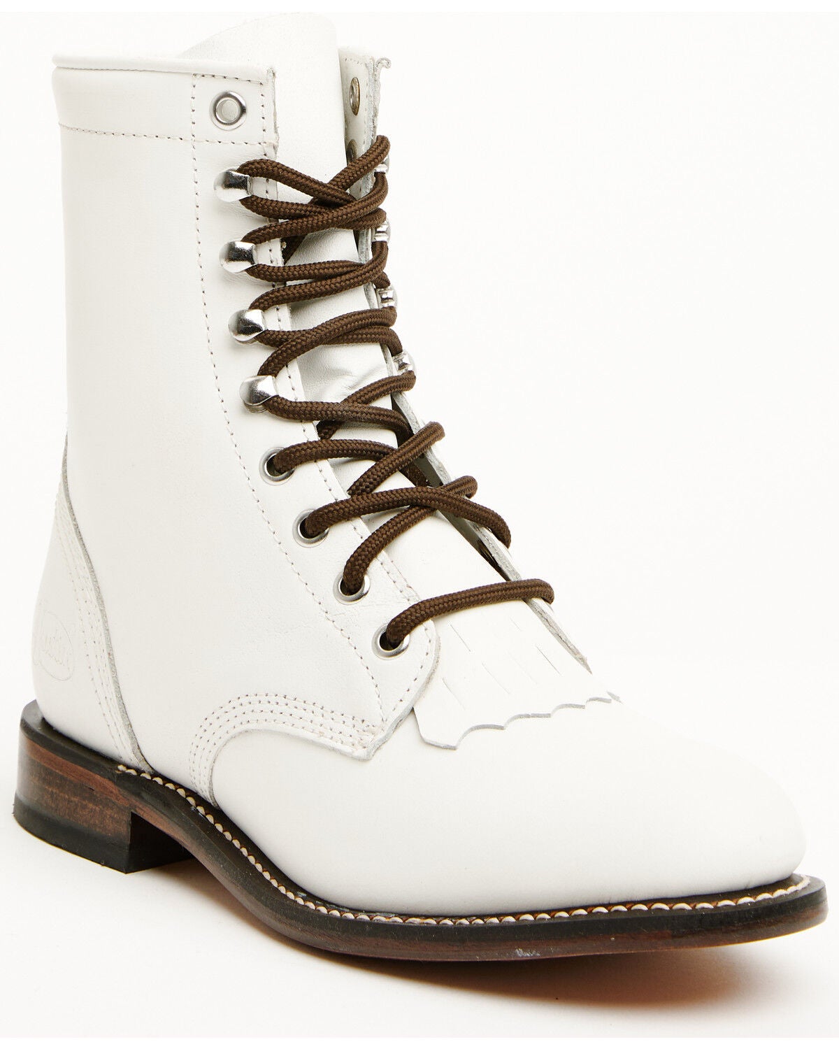 Justin Women's McKlean Lace-Up Boots - Round Toe, White, hi-res