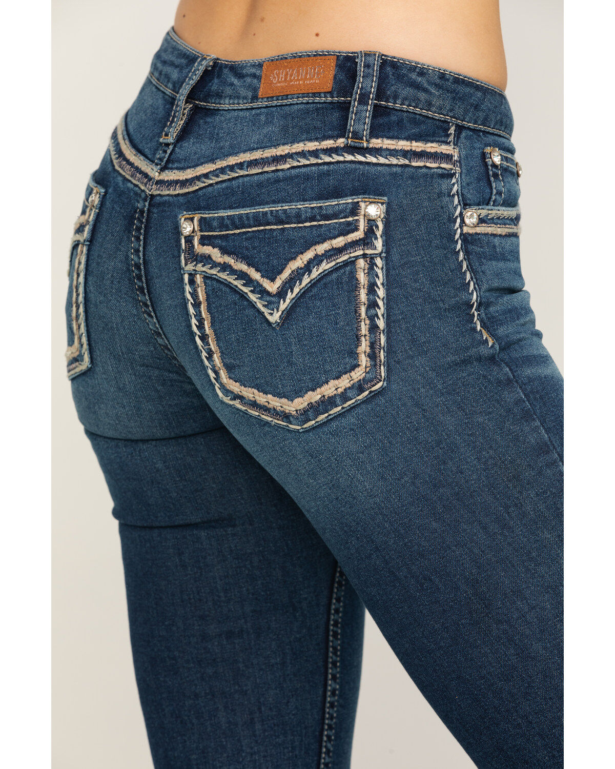 Image #3 - Shyanne Women's Scroll Dark Wash Bootcut Jeans, , hi-res