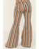Rock & Roll Denim Girls' Serape Stripe Print Flare Jeans, Multi, hi-res