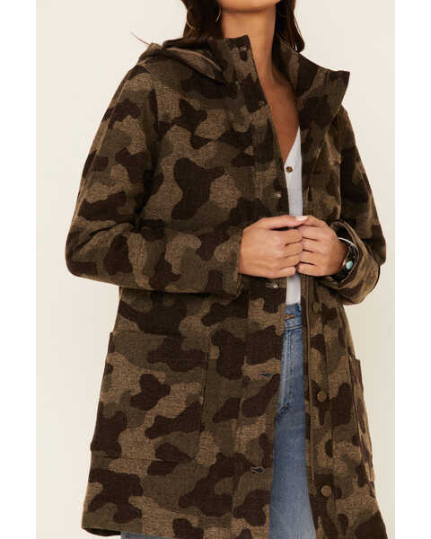 Pendleton Women's Multi Camo Wool Hooded Parka Jacket , Multi, hi-res
