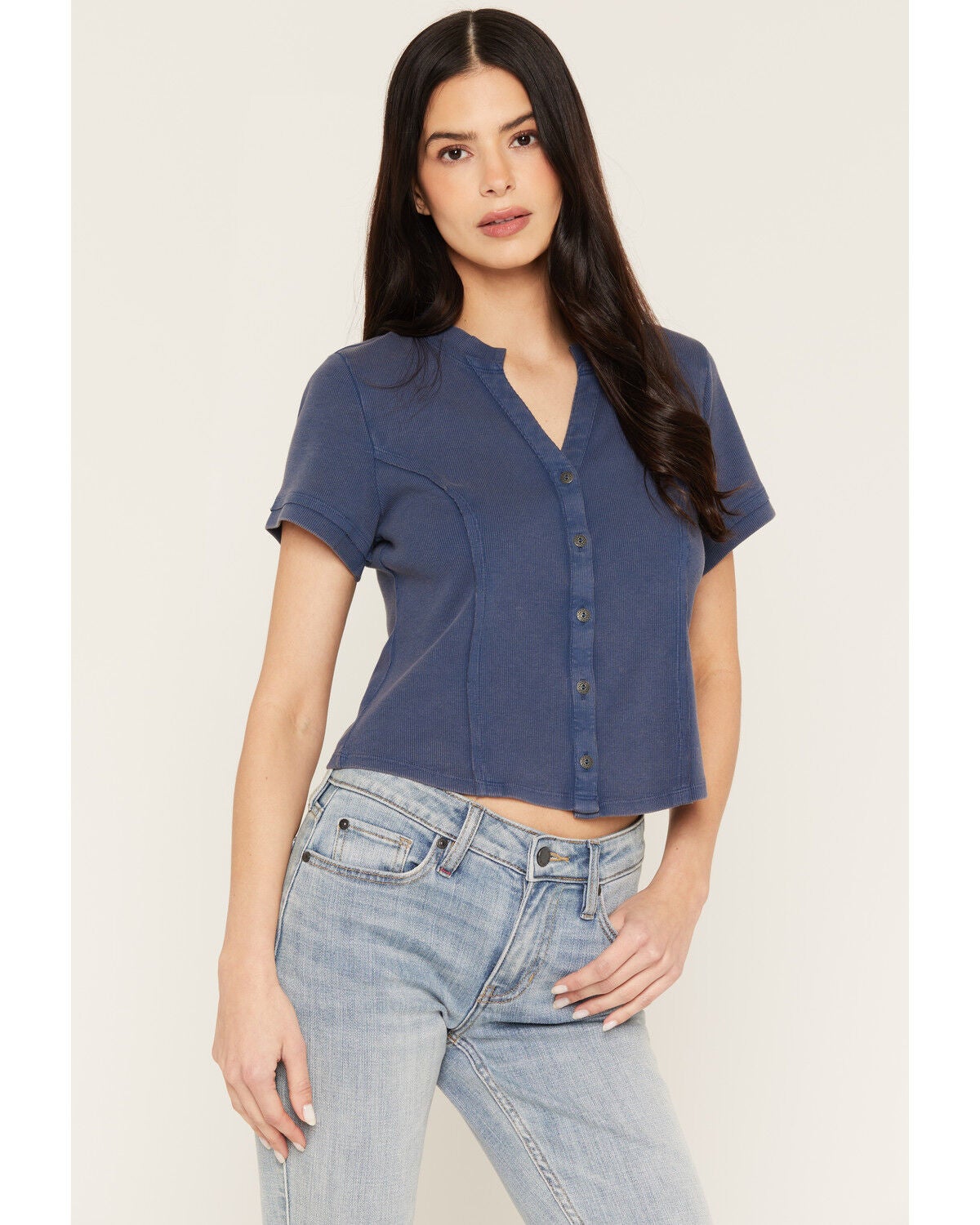 Image #1 - Idyllwind Women's Frisco Button-Down Top, Navy, hi-res