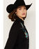 Scully Women's Floral Embroidered Long Sleeve Snap Western Shirt, Black, hi-res