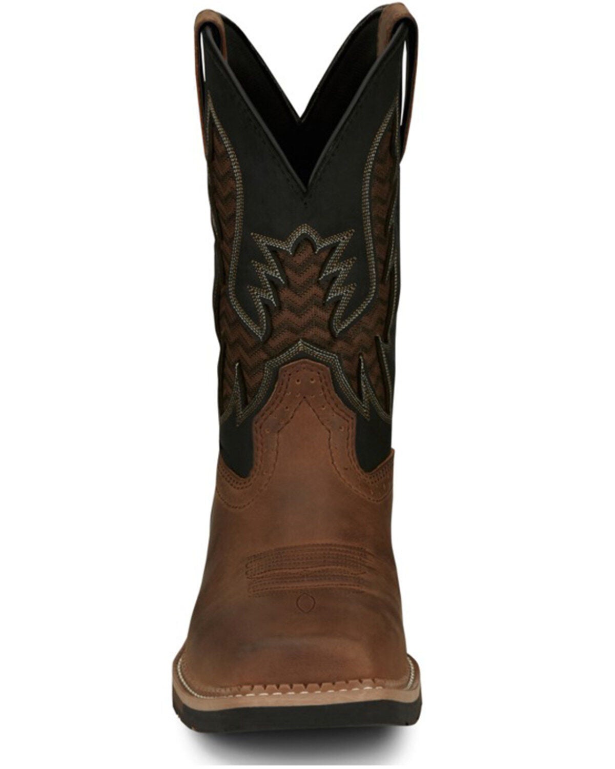 Image #4 - Justin Men's Stampede Bolt Soft Pull On Western Work Boots - Square Toe, Pecan, hi-res