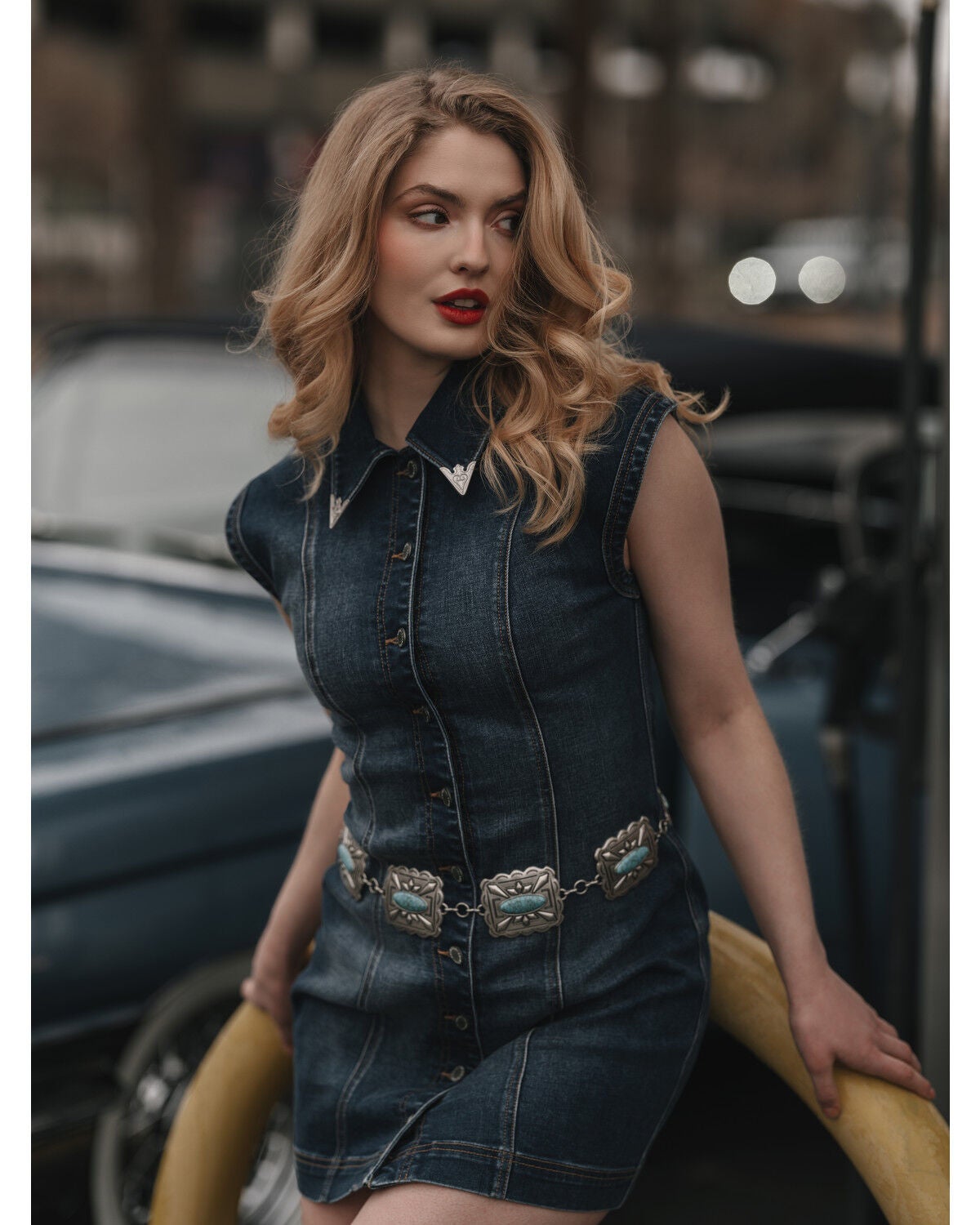 Idyllwind Women's Hit The Road Concho Belt, Silver, hi-res