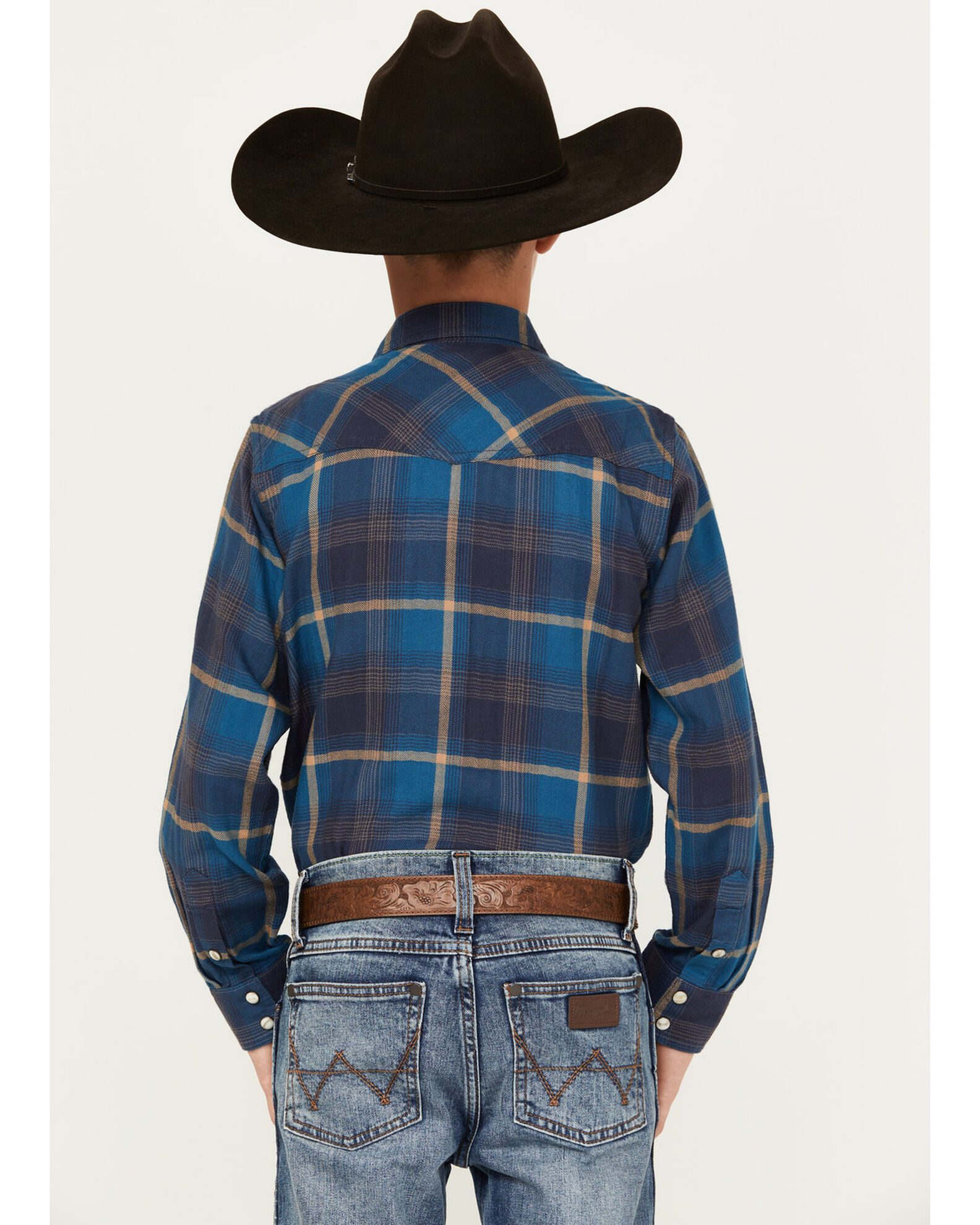 Ariat Boys Harland Plaid Print Long Sleeve Snap Western Shirt