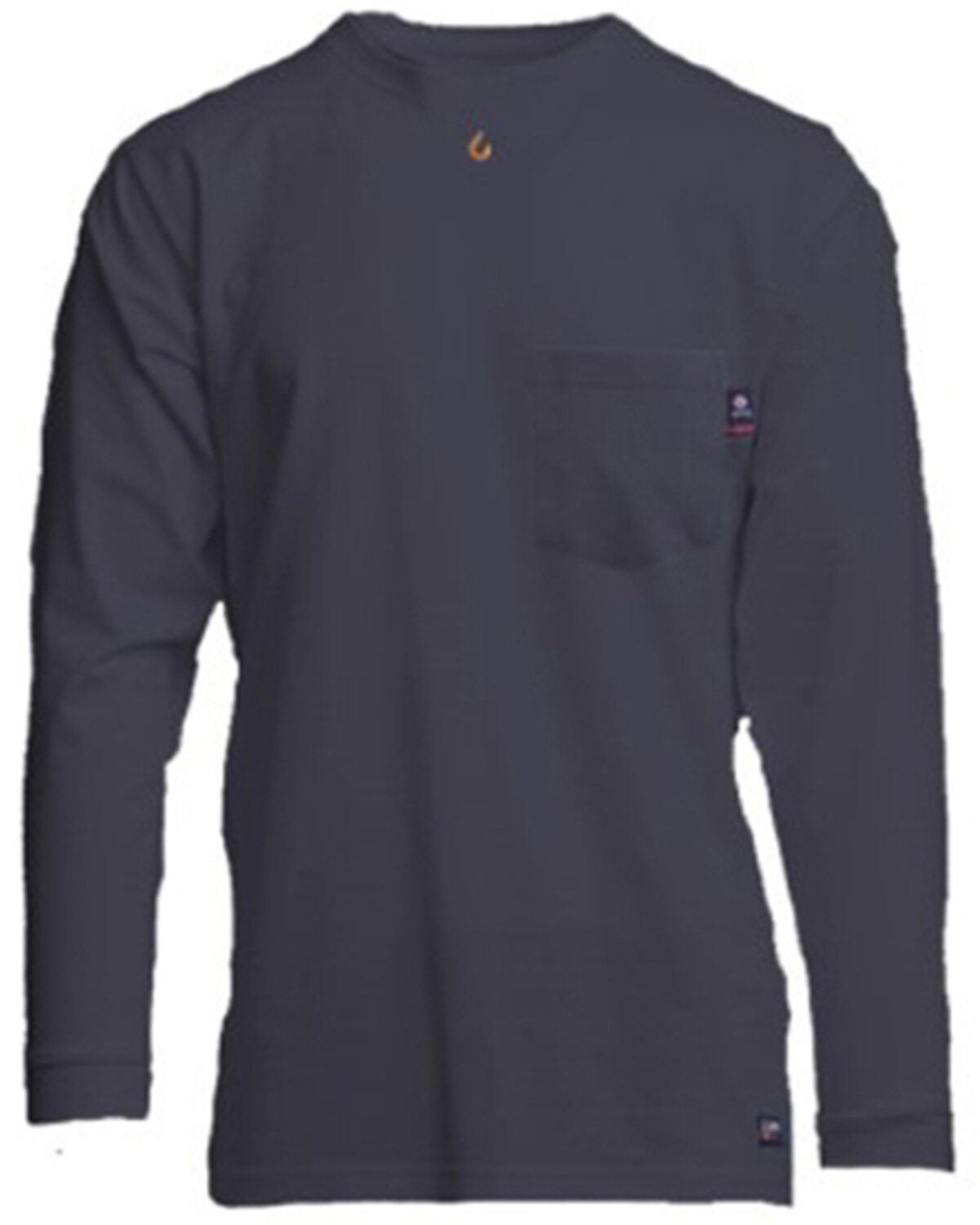 Lapco Men's FR Solid Long Sleeve Work Pocket T-Shirt, Navy, hi-res