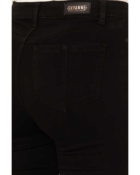 Image #4 - Shyanne Women's High Rise Destructed Super Flare Stretch Jeans, Black, hi-res