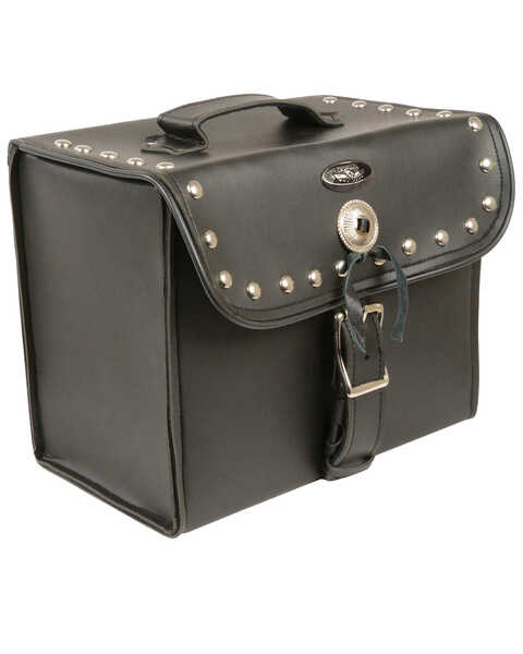 Image #1 - Milwaukee Leather Medium Studded PVC Sissy Bar Carry Bag, Black, hi-res