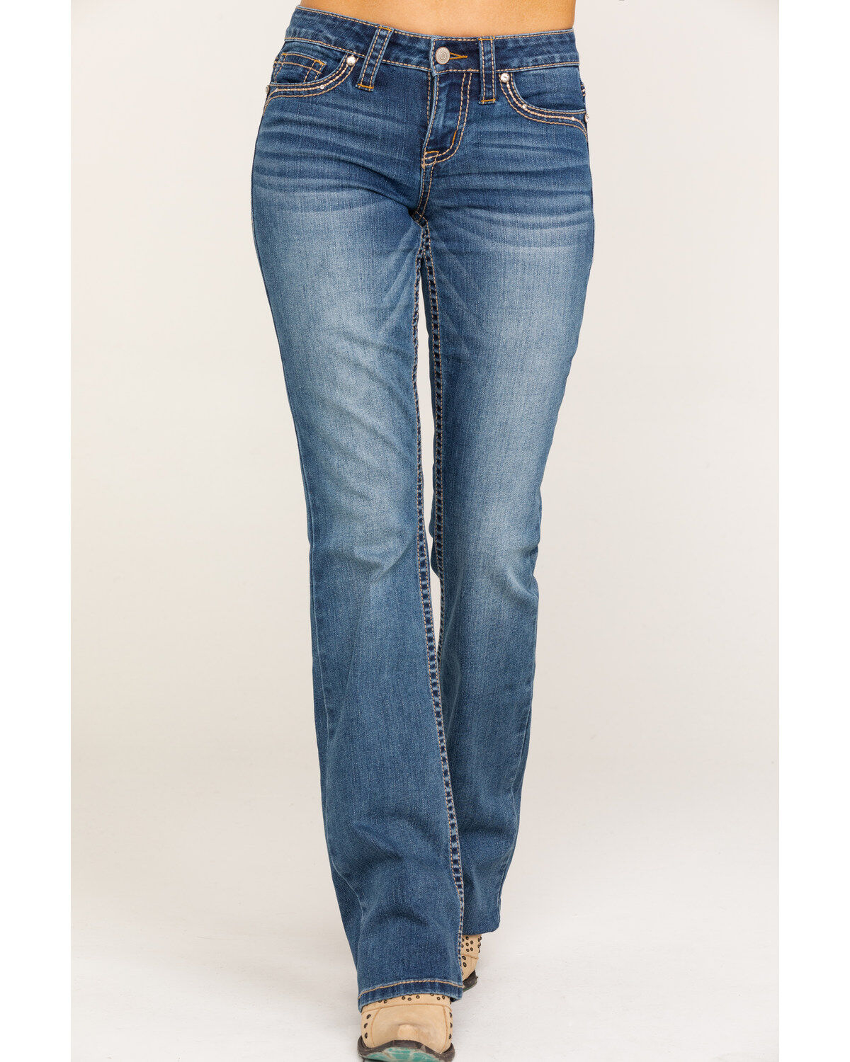 Image #2 - Shyanne Women's Medium Wash Medallion Bling Bootcut Jeans, , hi-res