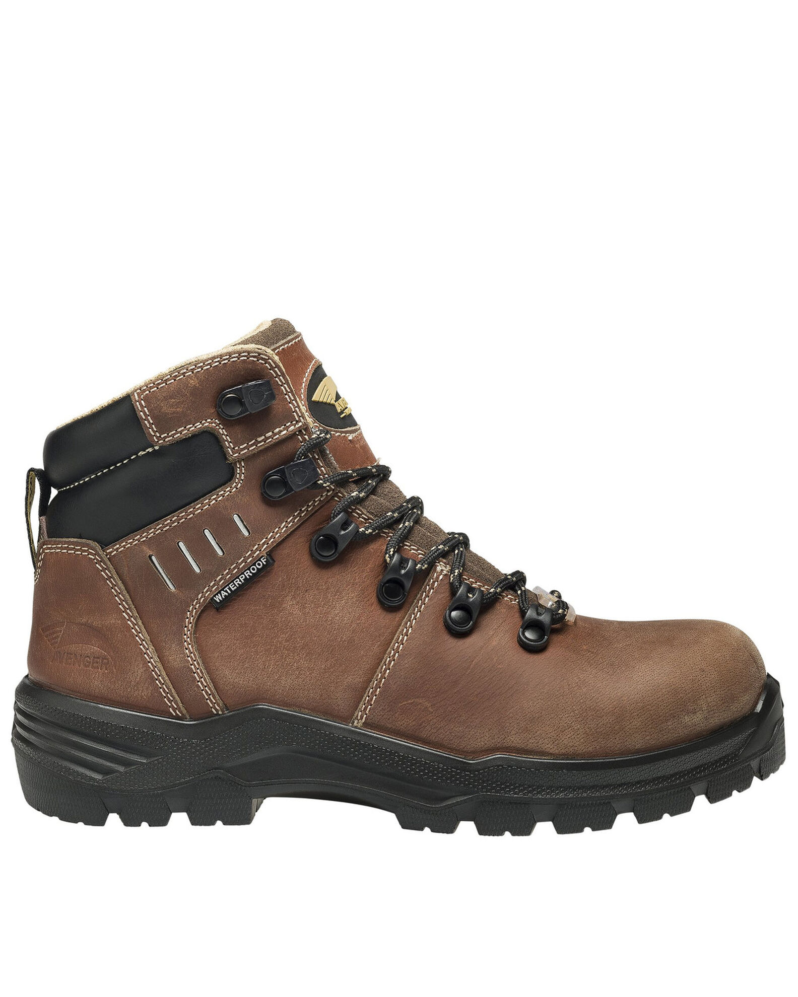 Image #2 - Avenger Women's Foundations Waterproof Work Boots - Composite Toe, Brown, hi-res