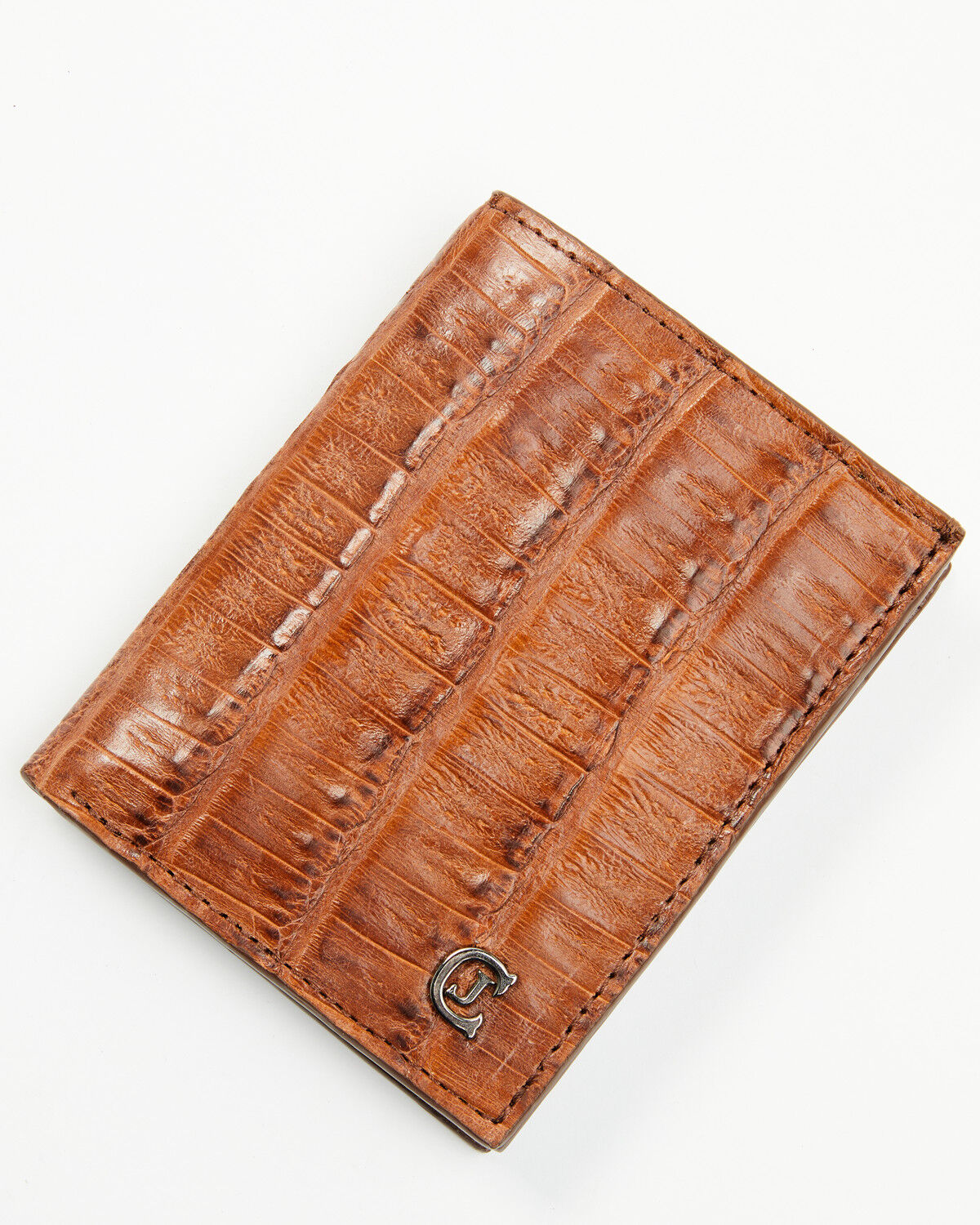 Image #1 - Cody James Black 1978® Men's Sutton Exotic Caiman Tail Bifold Wallet, Cognac, hi-res