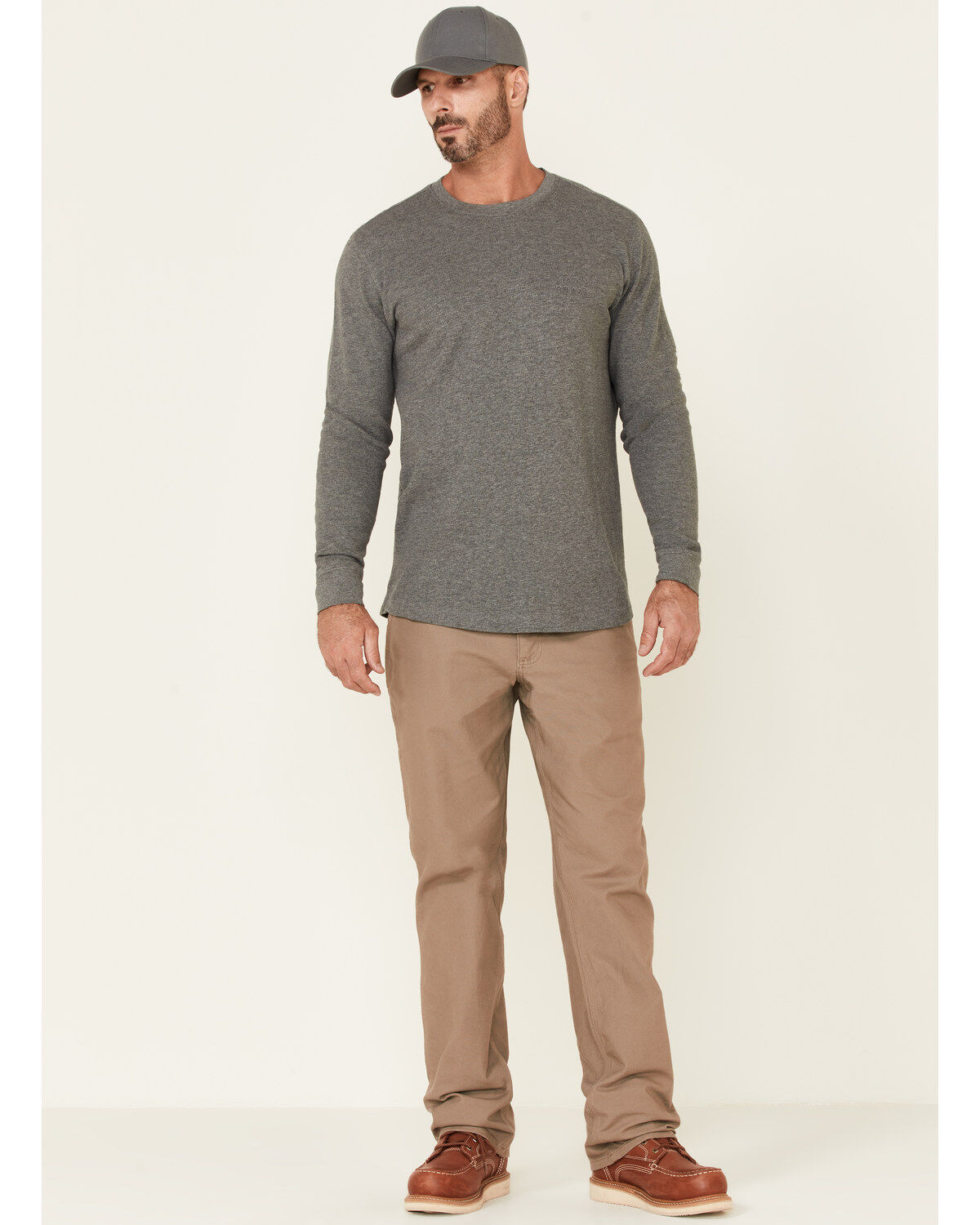 Image #2 - Hawx Men's Dark Gray Thermal Waffle Gear Graphic Crew Long Sleeve Work Shirt , , hi-res