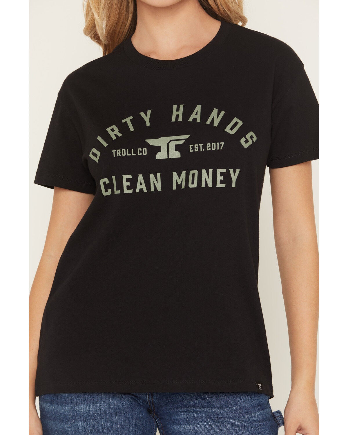 Image #3 - Troll Co Women's DHCM Classic Short Sleeve Graphic Tee, Black, hi-res