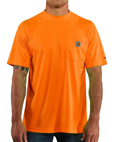 Carhartt Men's Color Enhanced Force Short Sleeve T-Shirt - Tall , Bright Orange, hi-res