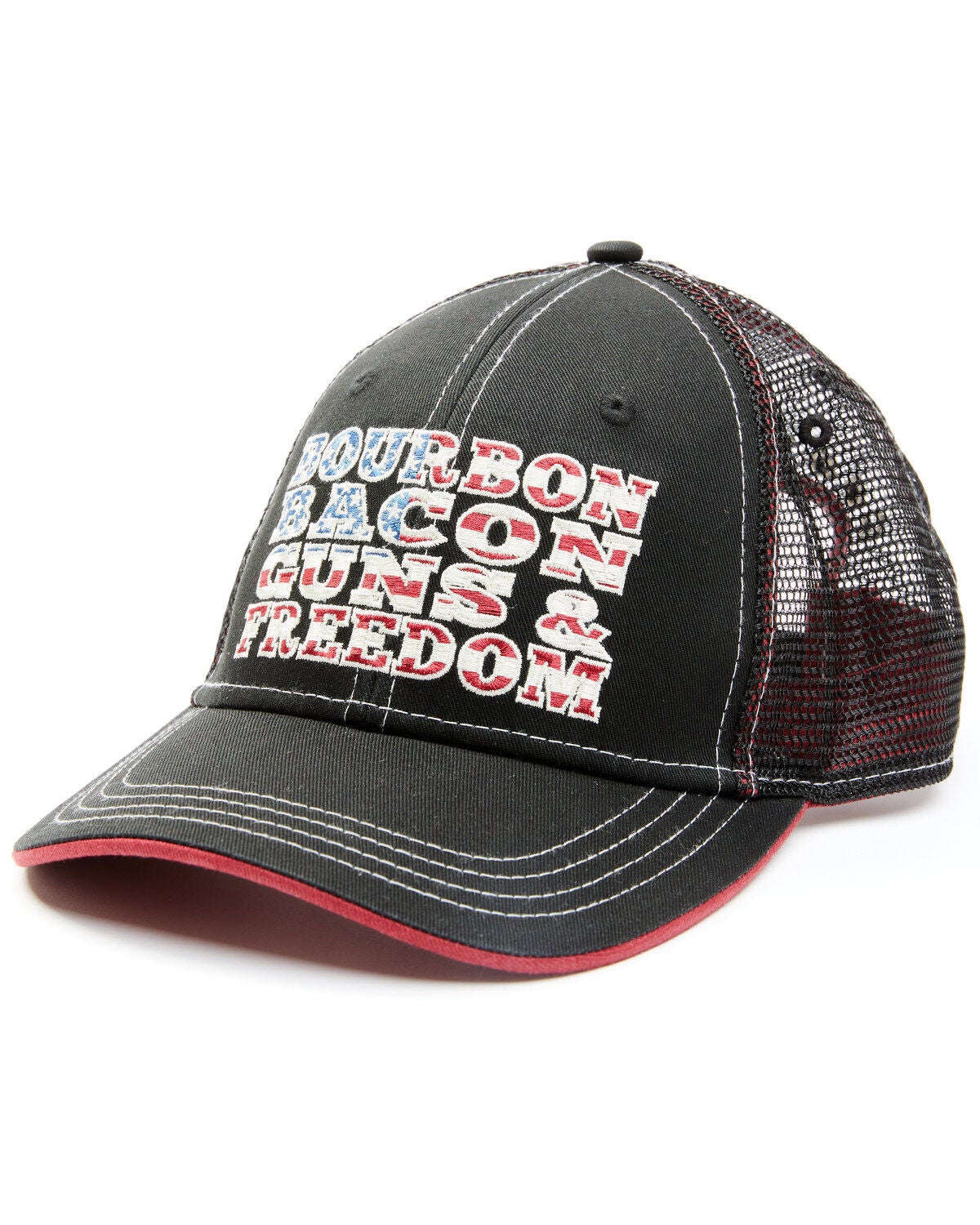 Cody James Men's Bourbon Bacon Guns & Freedom Ball Cap, Black, hi-res