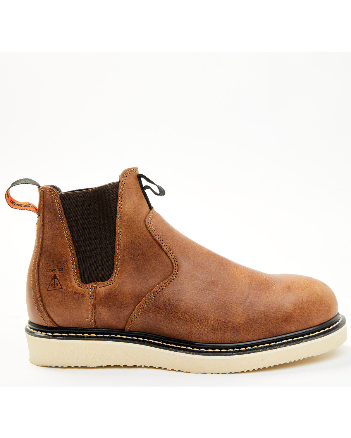 Image #2 - Hawx Men's Crazy Horse Wedge Chelsea Work Boots - Composite Toe, Brown, hi-res