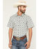 Image #1 - Gibson Trading Co Men's Time Warp Medallion Print Short Sleeve Snap Western Shirt - Tall, Ivory, hi-res