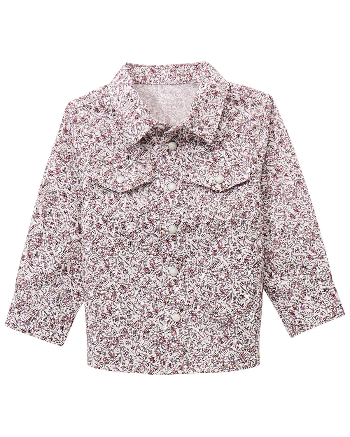 Image #1 - Wrangler Toddler Boys' Paisley Print Long Sleeve Snap Western Shirt, White, hi-res
