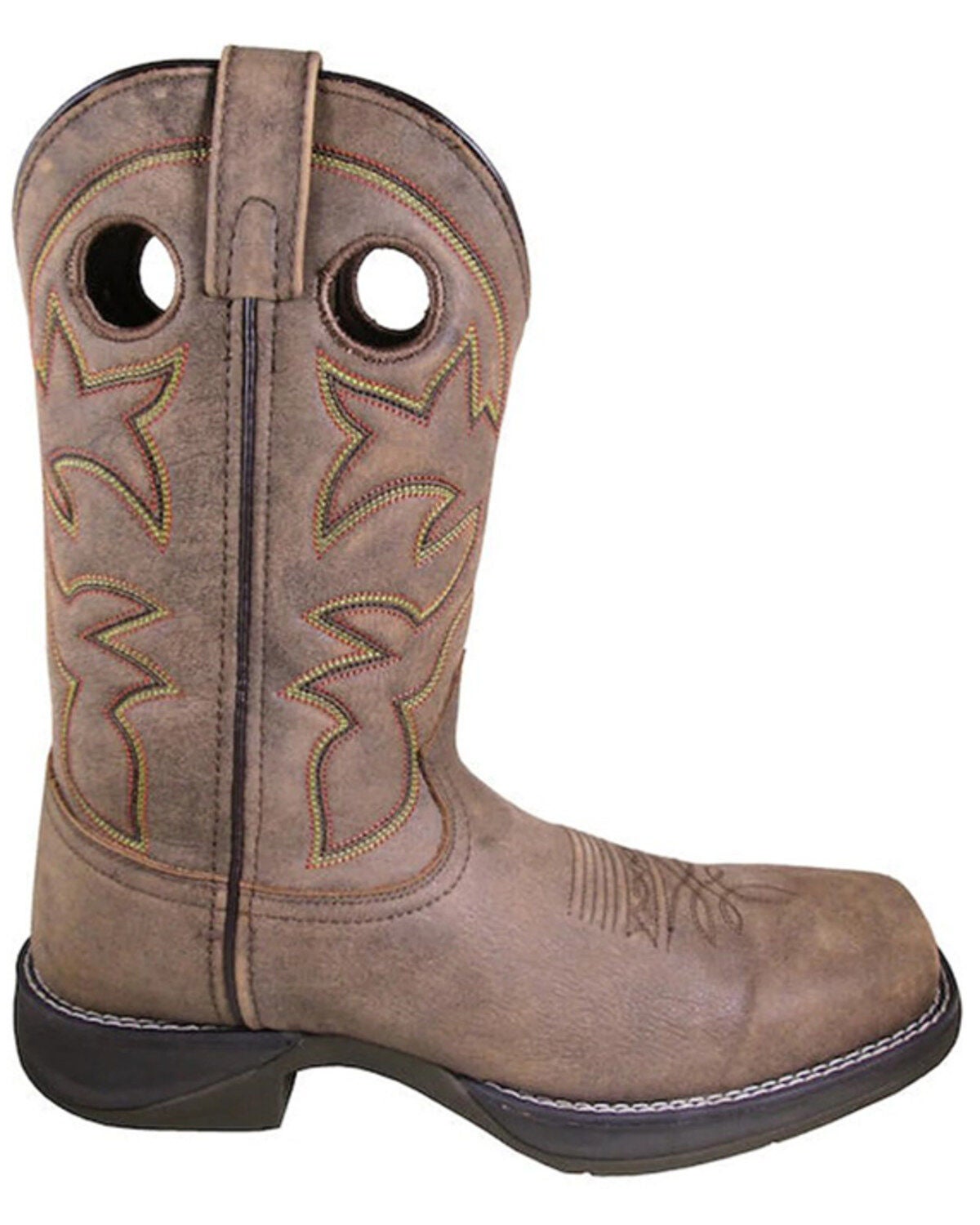 Smoky Mountain Men's Benton Performance Western Boots - Broad Square Toe, Distressed Brown, hi-res