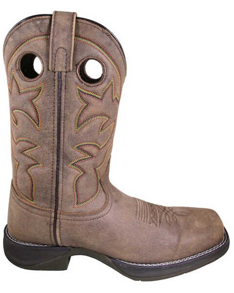 Smoky Mountain Men's Benton Western Boots - Broad Square Toe, Distressed Brown, hi-res