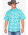 Image #1 - Wrangler 20x Men's Green Plaid Advanced Comfort Short Sleeve Western Shirt , , hi-res