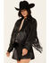 Image #2 - Wrangler Women's Wild Oversized Faux Leather Fringe Jacket, Black, hi-res