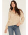 Image #2 - Shyanne Women's Preece Paisley Print Long Sleeve Peasant Top, Taupe, hi-res