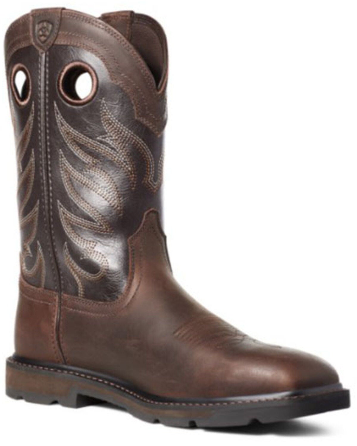 Ariat Men's Groundwork Western Work Boots - Steel Toe, Brown, hi-res