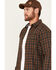 Image #2 - Brothers and Sons Men's Westley Plaid Print Button-Down Western Shirt, Dark Grey, hi-res