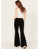 Image #3 - Shyanne Women's High Rise Destructed Super Flare Stretch Jeans, Black, hi-res
